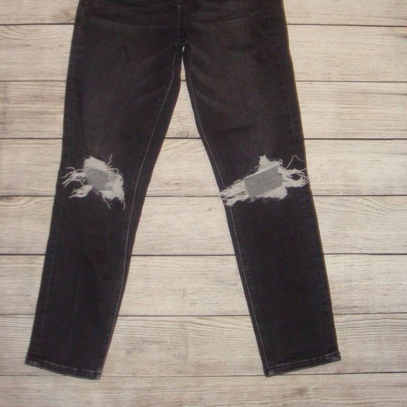 Flying Monkey Vervet Black Distressed 11" Rise Remi Mom Jeans 26 - Picture 3 of 10